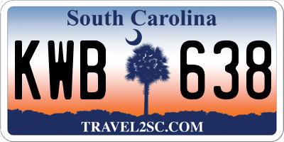 SC license plate KWB638