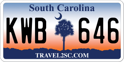 SC license plate KWB646