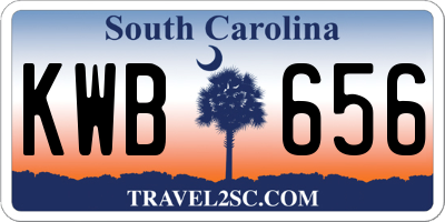 SC license plate KWB656