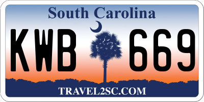 SC license plate KWB669