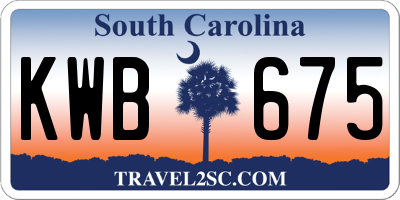 SC license plate KWB675