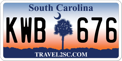 SC license plate KWB676