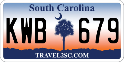 SC license plate KWB679