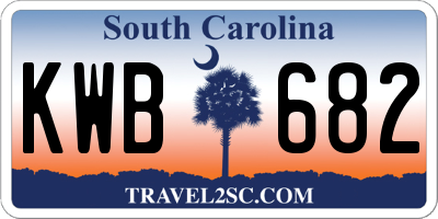 SC license plate KWB682