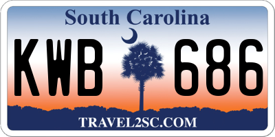 SC license plate KWB686