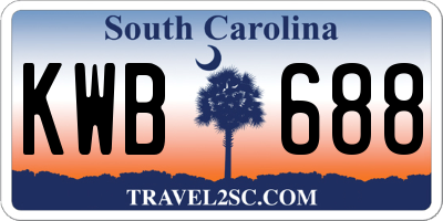 SC license plate KWB688