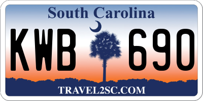SC license plate KWB690