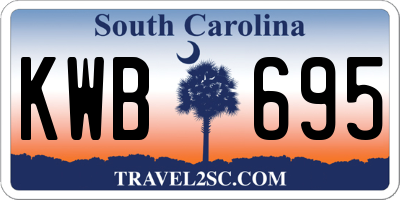 SC license plate KWB695
