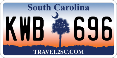 SC license plate KWB696