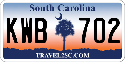 SC license plate KWB702