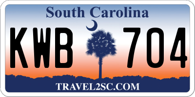 SC license plate KWB704
