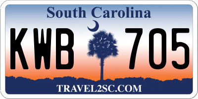 SC license plate KWB705