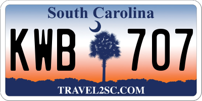 SC license plate KWB707