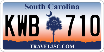 SC license plate KWB710