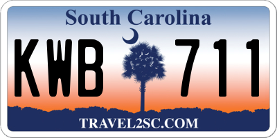 SC license plate KWB711