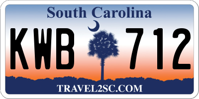 SC license plate KWB712