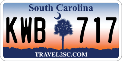 SC license plate KWB717
