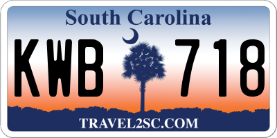 SC license plate KWB718