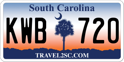 SC license plate KWB720