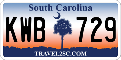 SC license plate KWB729