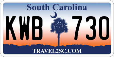 SC license plate KWB730