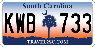 SC license plate KWB733