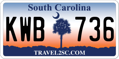 SC license plate KWB736
