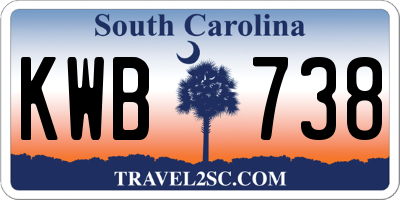 SC license plate KWB738