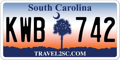 SC license plate KWB742