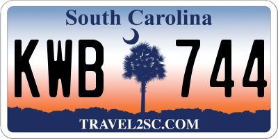 SC license plate KWB744