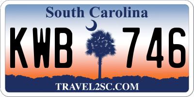 SC license plate KWB746