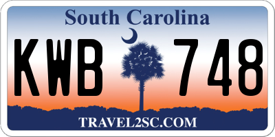 SC license plate KWB748