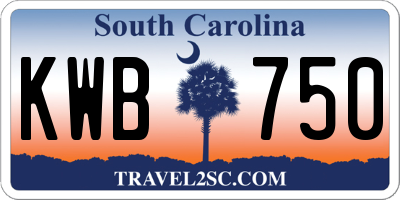 SC license plate KWB750