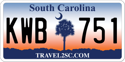 SC license plate KWB751