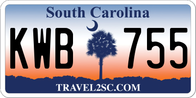 SC license plate KWB755
