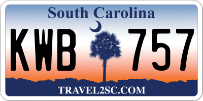 SC license plate KWB757