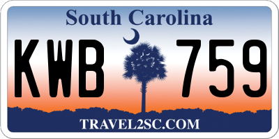 SC license plate KWB759