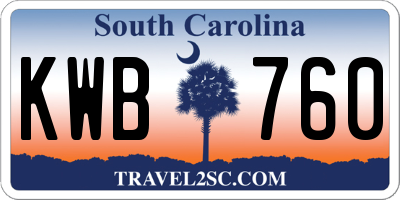 SC license plate KWB760