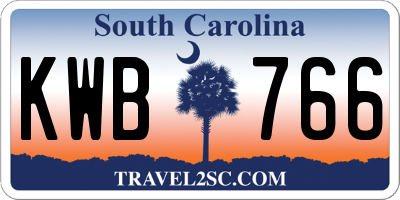 SC license plate KWB766