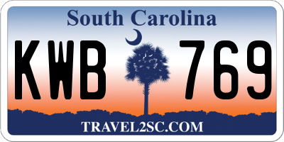 SC license plate KWB769