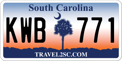 SC license plate KWB771