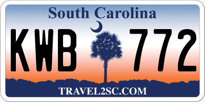 SC license plate KWB772