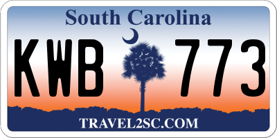 SC license plate KWB773