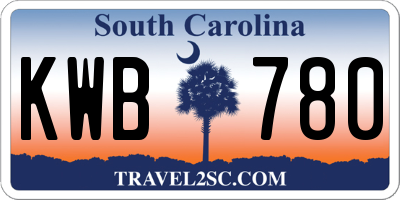 SC license plate KWB780