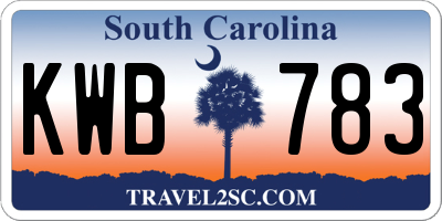 SC license plate KWB783