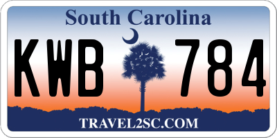 SC license plate KWB784