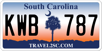 SC license plate KWB787
