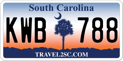 SC license plate KWB788