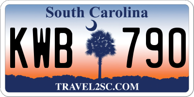 SC license plate KWB790
