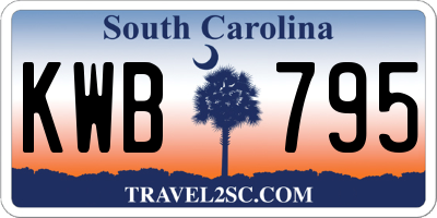 SC license plate KWB795